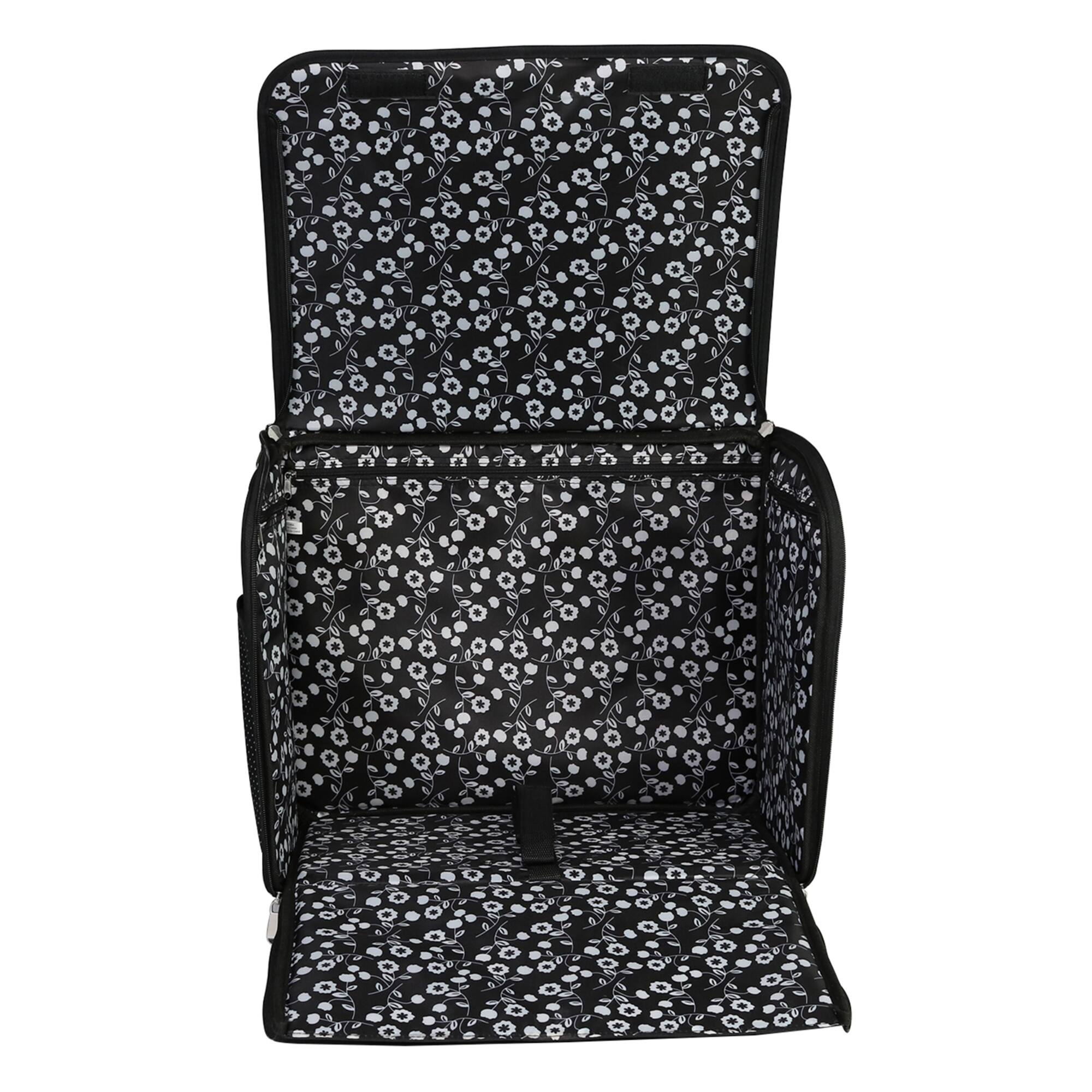 Everything Mary Collapsible Black Pin Dot Rolling Sewing Machine Tote